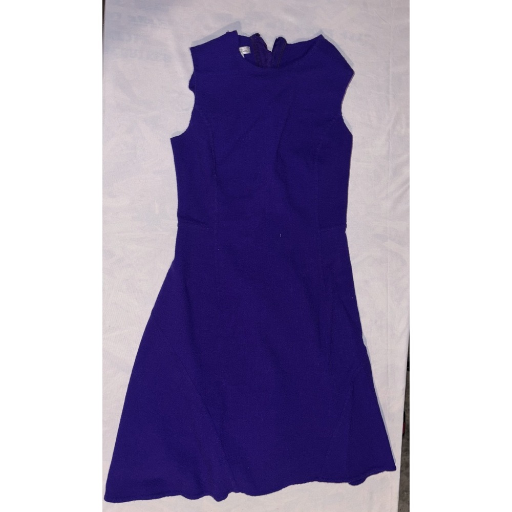 Oscar de la Renta Mini Dress Womens 6 Royal Blue Sleeveless Back Zip Casual